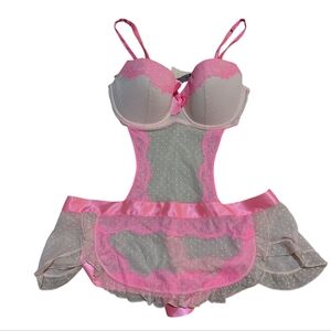 36D Victoria's Secret Sexy Little Things French Maid Babydoll Cutout Lingerie